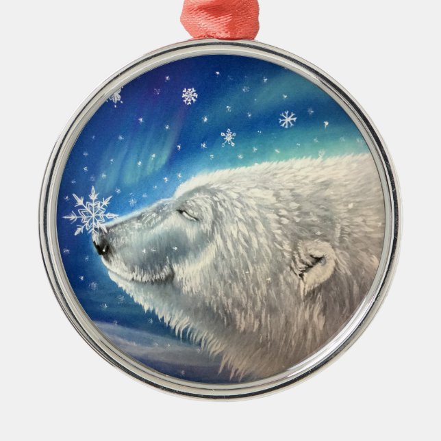 Polar Bear Snowflakes Ornament (Front)