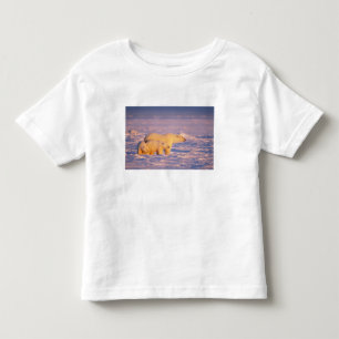 Polar bear sow with spring cubs on the frozen toddler t-shirt