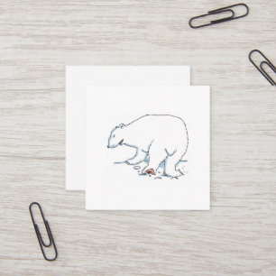 Polar Bear square business card