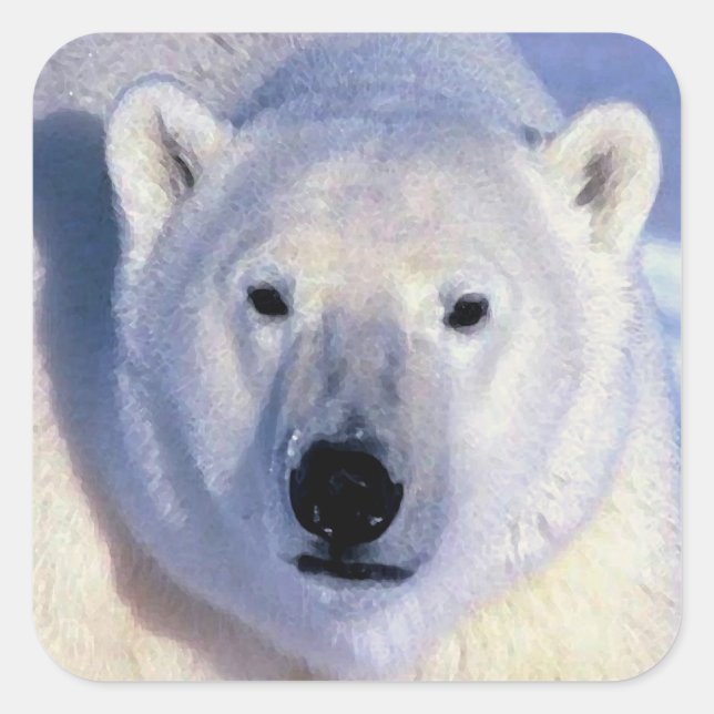 Polar Bear Square Sticker (Front)