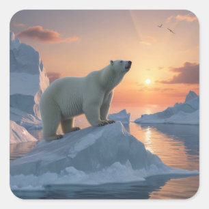 Polar Bear Square Sticker