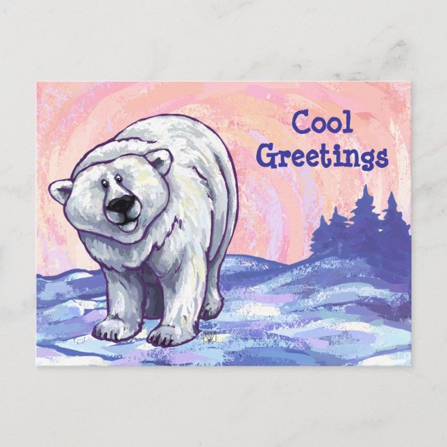 Polar Bear Stationery Postcard (Front)
