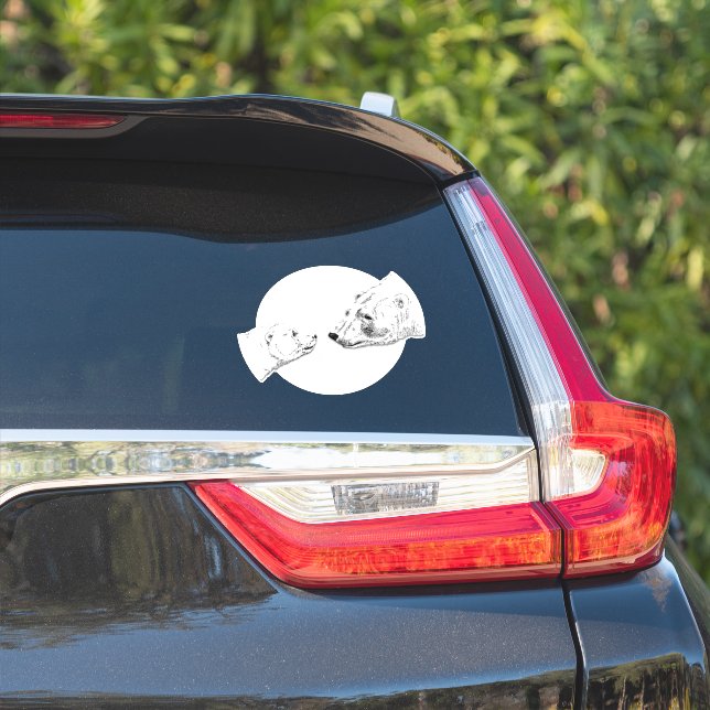 Polar Bear Stickers Custom Bear Art Decals (Car Side)