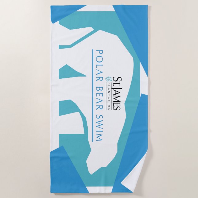 polar bear swim beach towel (Front)