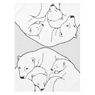 Polar Bear Tablecloth Bear w. Cubs Art Tablecloth