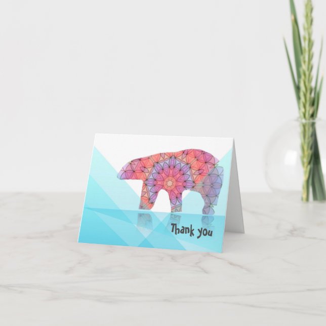 Polar Bear Thank you note Card (Front)