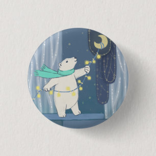 Polar Bear & the Moon 1 Inch Round Button