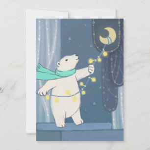 Polar Bear & the Moon Holiday Card