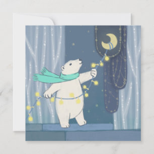 Polar Bear & the Moon Holiday Card