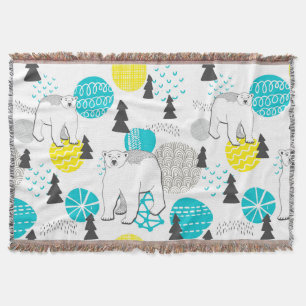 Polar bear throw blanket