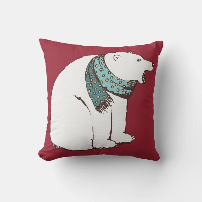 Polar Bear Throw Pillow (Front)
