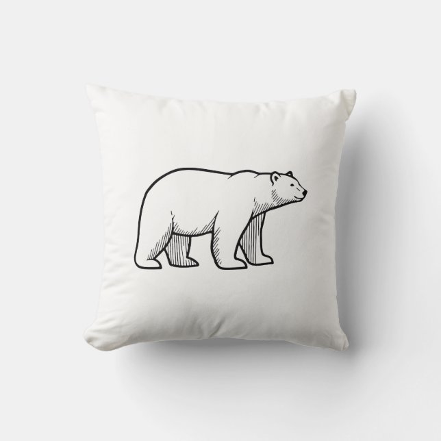 Polar Bear Throw Pillow (Front)
