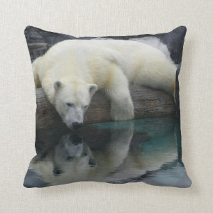 Polar Bear Throw Pillow. Wildlife Photography Pillow