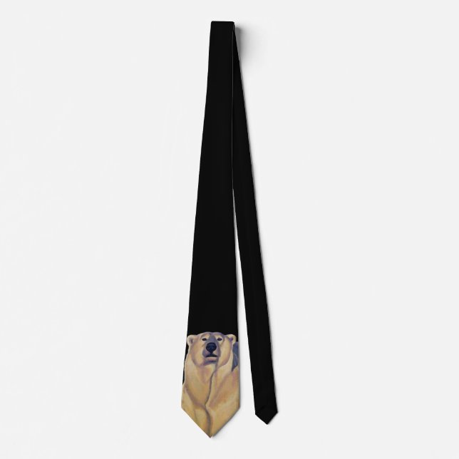 Polar Bear Tie Bear Art Neckties Customizable (Front)