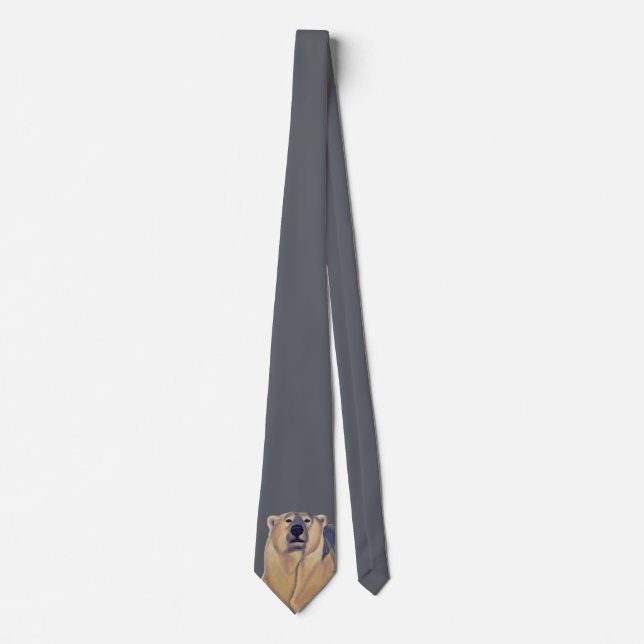 Polar Bear Ties Wildlife Art Tie Bear Necktie (Front)