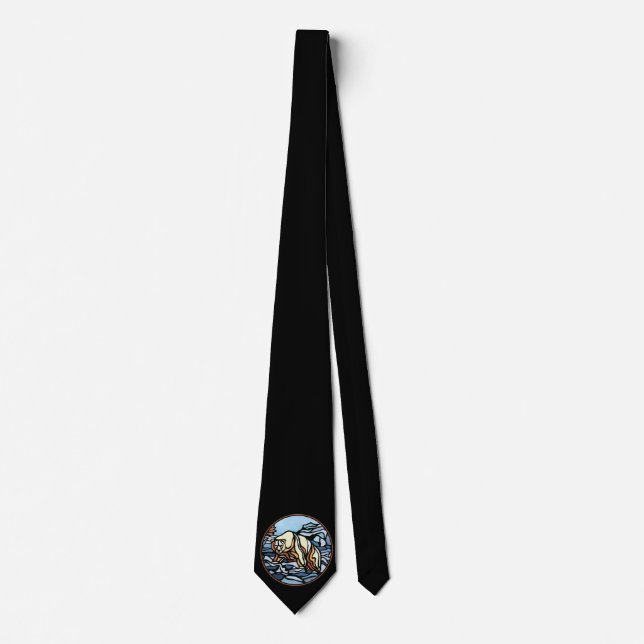 Polar Bear Ties Wildlife Art Tie Bear Necktie (Front)