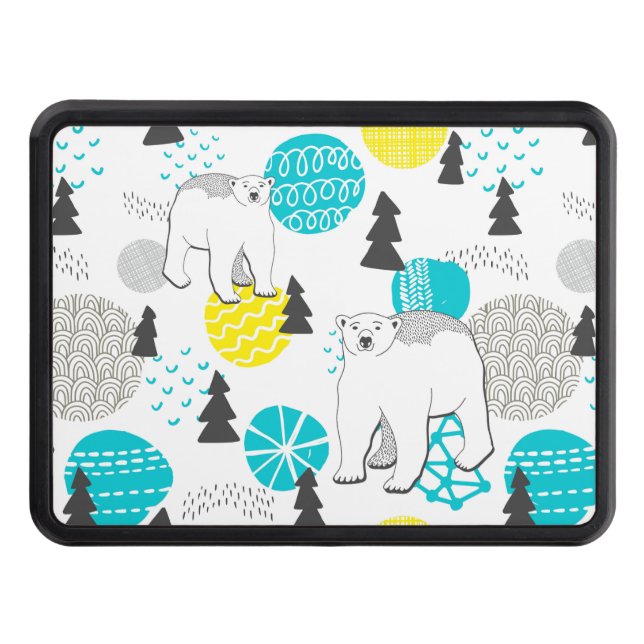 Polar bear trailer hitch cover (Front)