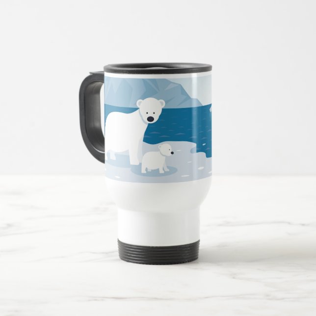 Polar Bear  Travel Mug (Front Left)