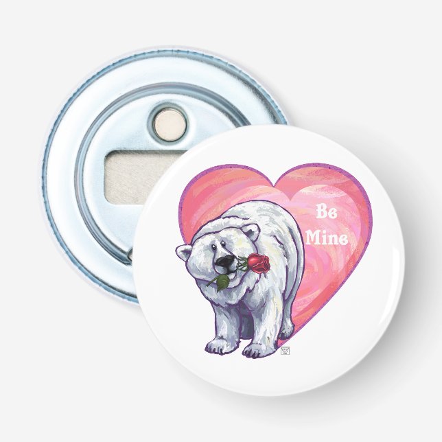 Polar Bear Valentine's Day Bottle Opener (Front)