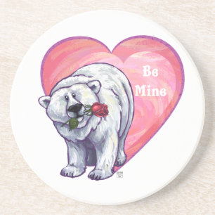 Polar Bear Valentine's Day Coaster
