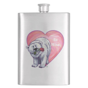 Polar Bear Valentine's Day Hip Flask
