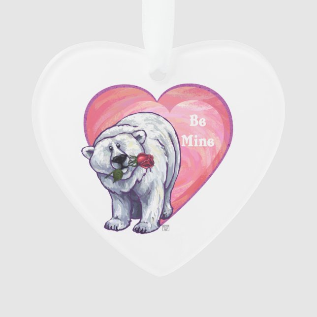 Polar Bear Valentine's Day Ornament (Front)