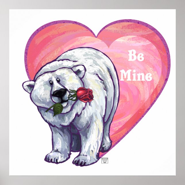 Polar Bear Valentine's Day Poster (Front)