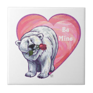 Polar Bear Valentine's Day Tile