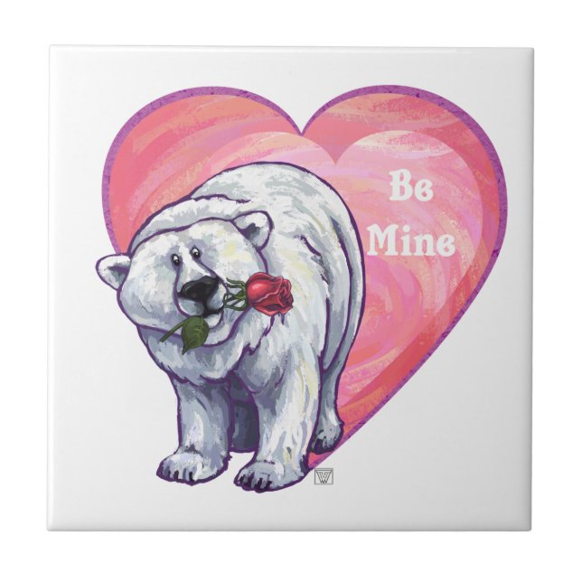 Polar Bear Valentine's Day Tile (Front)