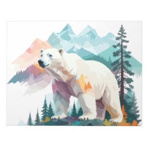 Polar Bear Vector Art Animal Majestic Nature Wild Notepad
