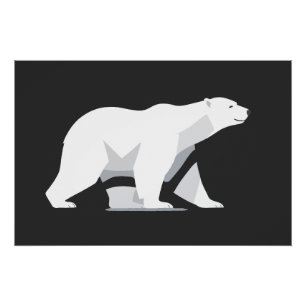 Polar Bear Vector Art Animal Modern Urban Graphic  Poster