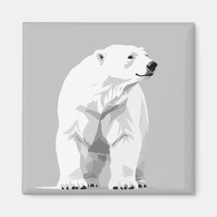 Polar Bear Vector Graphic Art Portrait Animal Wild Magnet