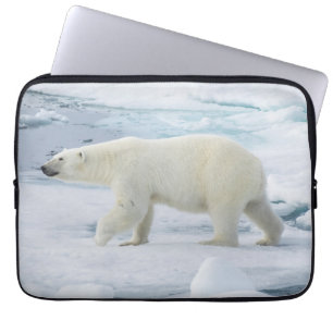 Polar bear walking, Norway Laptop Sleeve