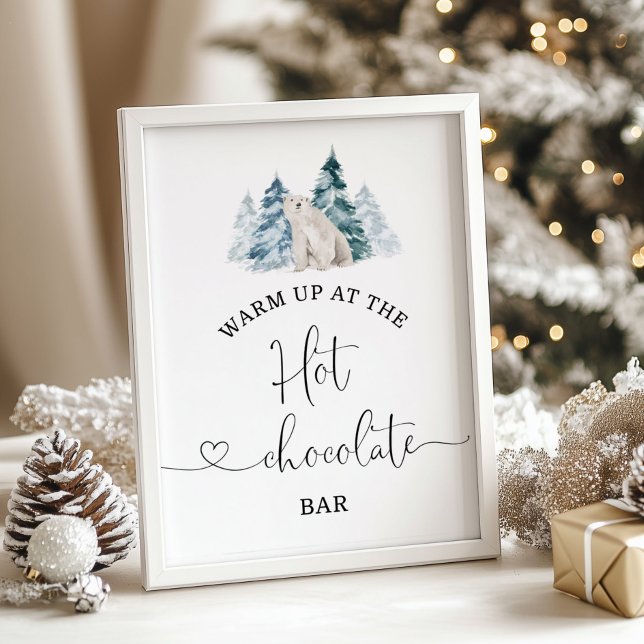 Polar bear Warm up at the hot chocolate bar Poster (Creator Uploaded)