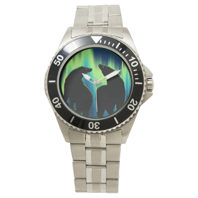 Polar Bear Watch Wildlife Art Bear Wrist Watch (Front)