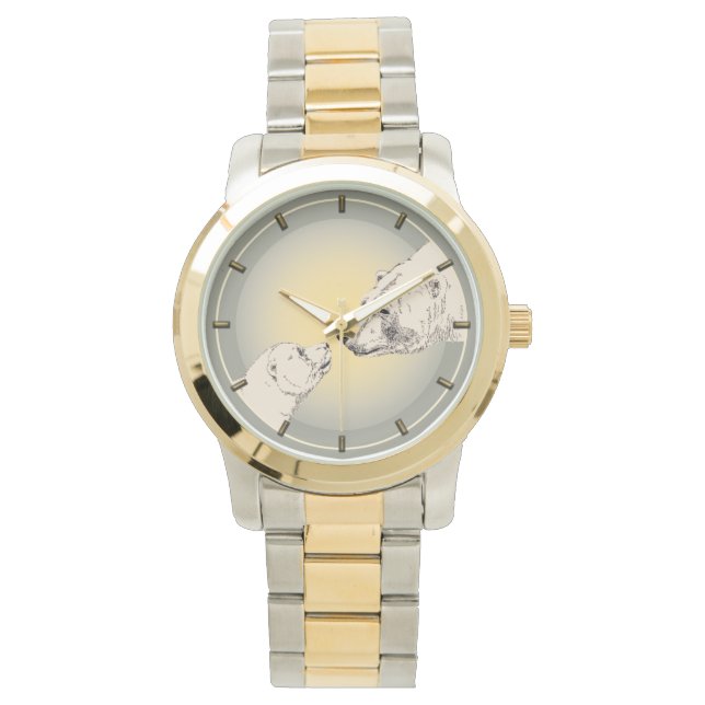 Polar Bear Watch Wildlife Art Bear Wrist Watch (Front)