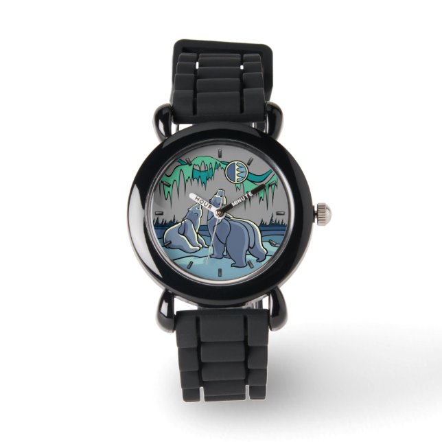 Polar Bear Watch Wildlife Art Bear Wrist Watch (Front)