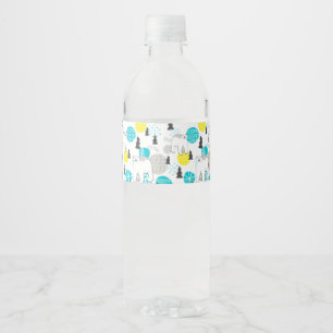 Polar bear water bottle label
