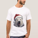 Polar Bear Wearing a Santa Hat T-Shirt<br><div class="desc">Polar Bear Wearing a Santa Hat</div>