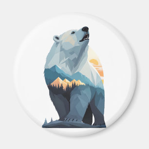 Polar Bear Wearing Hoodie Funny Cool Animal Vector Magnet