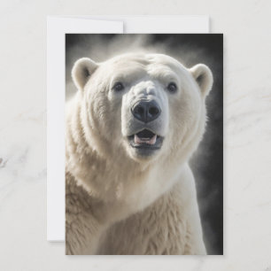 Polar Bear Wild Animal Elegant Dramatic Portrait  Announcement
