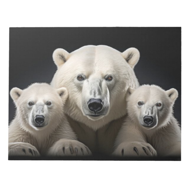 Polar Bear Wild Animal Portrait Fierce Power Notepad (Front)