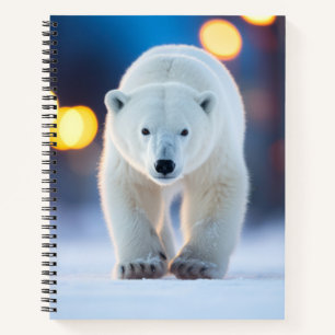 Polar Bear Wildlife Animal On Street  Notebook