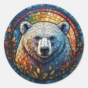Polar Bear Winter Animal Decor, Nature Lover Gift Classic Round Sticker