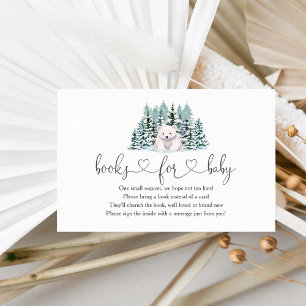 Polar Bear Winter Baby Shower Books For Baby Enclosure Card