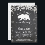 Polar Bear Winter Baby Shower Chalkboard Invitation<br><div class="desc">Polar Bear Winter Baby Shower Invitation. White Snowflake. Boy or Girl Baby Shower Invitation. Winter Holiday Baby Shower Invite. Chalkboard Background. Black and White. For further customization,  please click the "Customize it" button and use our design tool to modify this template.</div>