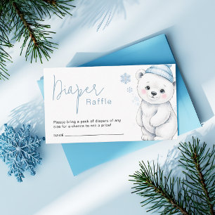 Polar Bear Winter Baby Shower Diaper Raffle Ticket Enclosure Card
