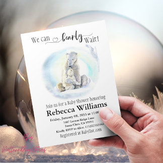 Polar Bear Winter Baby Shower Invitation
