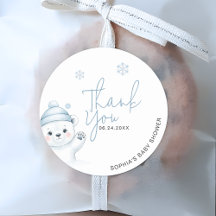 Polar Bear Winter Baby Shower Thank You