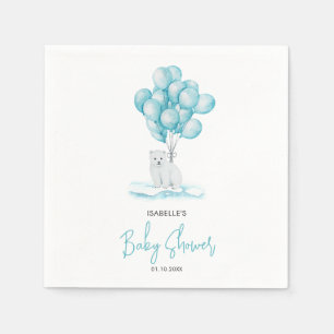 Polar Bear Winter Baby Shower Thank You Napkin